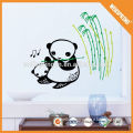 Superior waterproof beautiful 3d cartoon panda flocking wall sticker